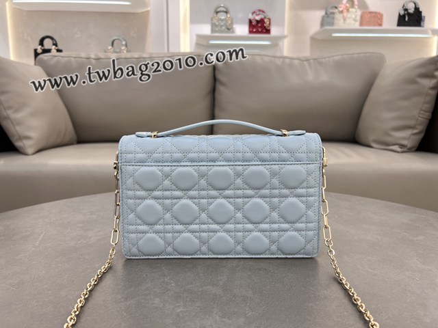 Dior专柜2024新款迪奥高仿原单黑色漆皮革藤格纹Miss肩背斜挎手提包 djfk1330